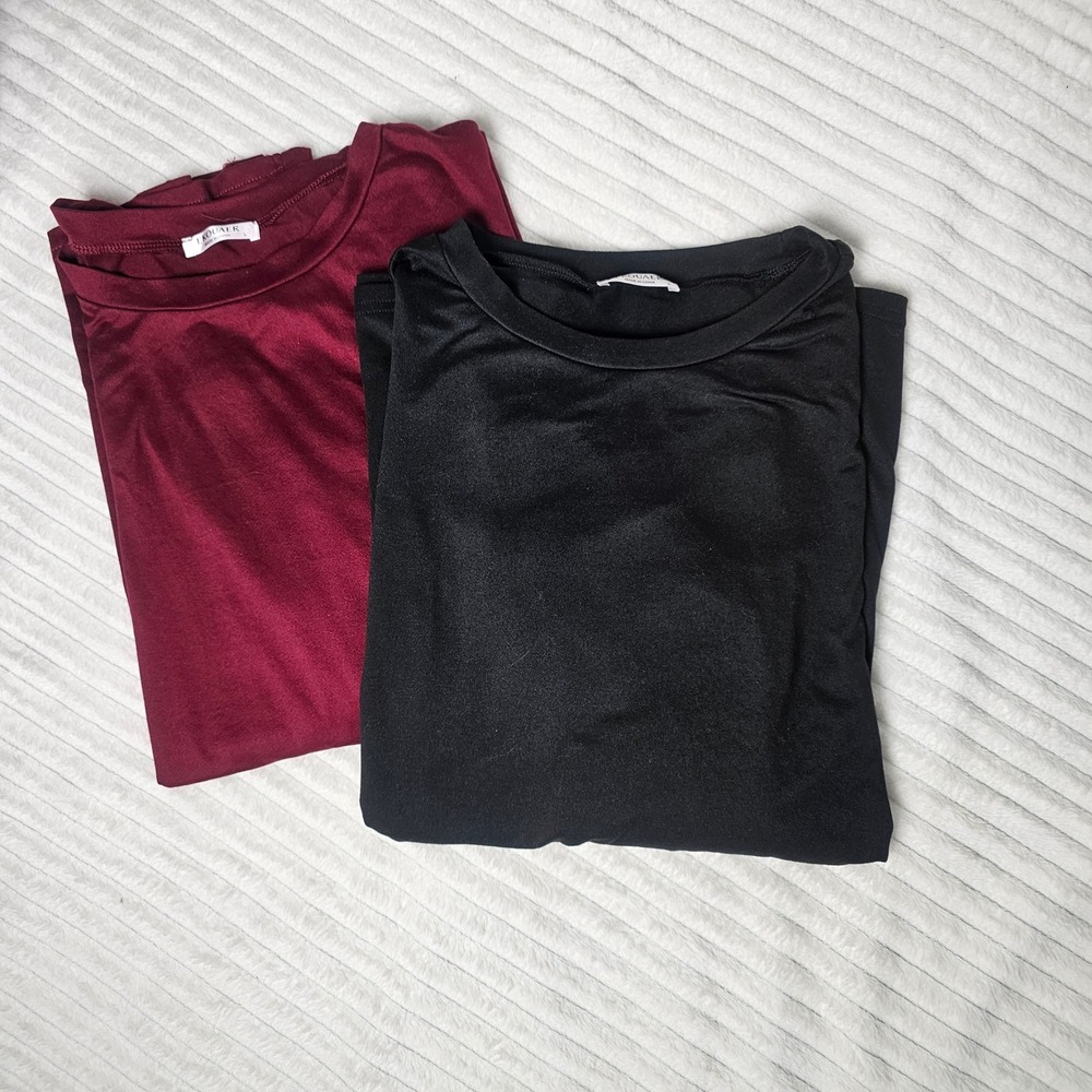 Maternity Bundle of 2 Womens Long Sleeve Tunic Tops Oversized Burgundy and Black